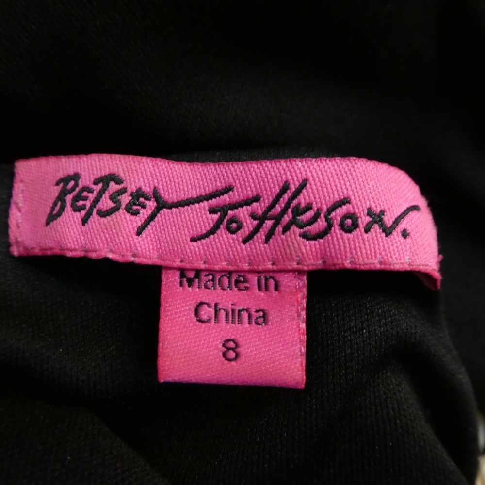 Betsey Johnson Dress Black A Line Pearl Collar 8 - Picture 7 of 8